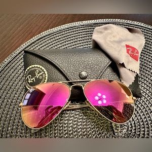 Ray Ban RB3025 Aviator Pink/Gold 58mm Polarized